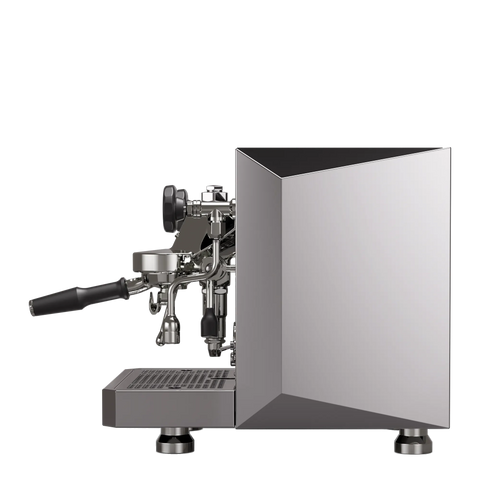 Rocket Espresso Giotto Fast R – finition chrome, vue de côté
